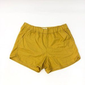 Madewell  Pull-On Shorts Size Small Mustard Color Cotton Viscose Blend 3" Inseam